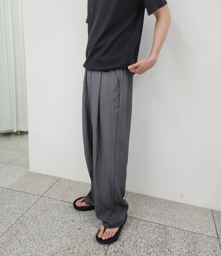 Cooling Deep-Tuck Wide Pants