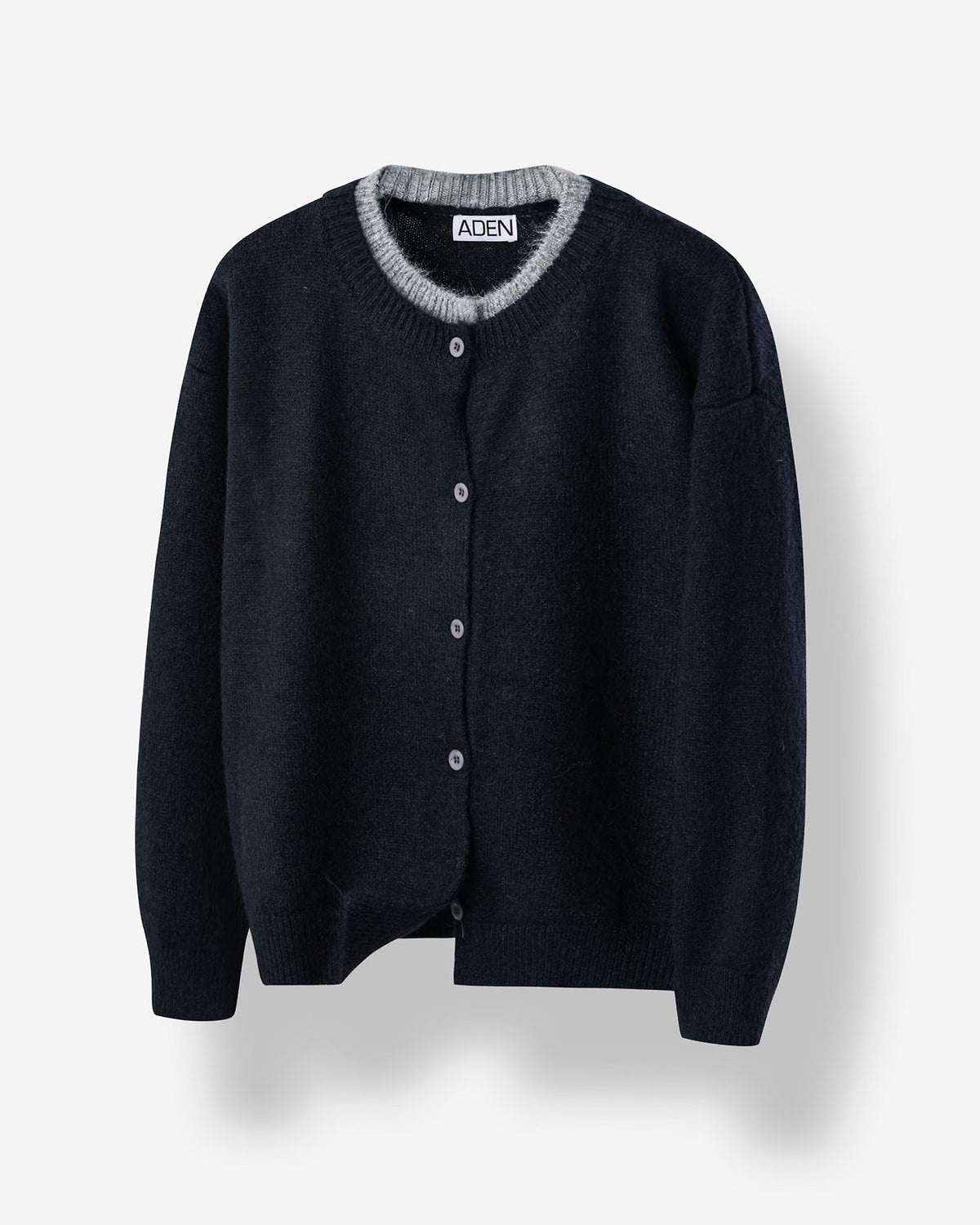 Layered Wool Knit Cardigan
