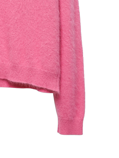 PAPERMOON Luxe Raccoon-Hair Deep V-Neck Knit