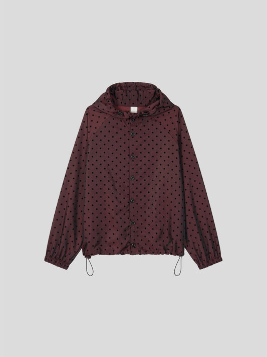 Dot Print Hooded Coach Jacket