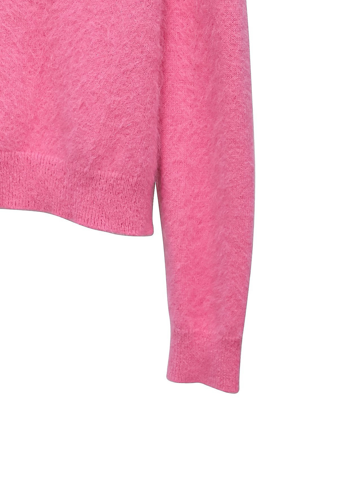 PAPERMOON Luxe Raccoon-Hair Deep V-Neck Knit