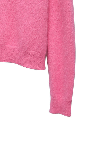 PAPERMOON Luxe Raccoon-Hair Deep V-Neck Knit