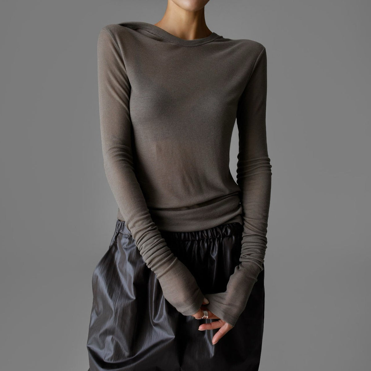 PAPERMOON Maxi Sleeve Sheer Hooded Top