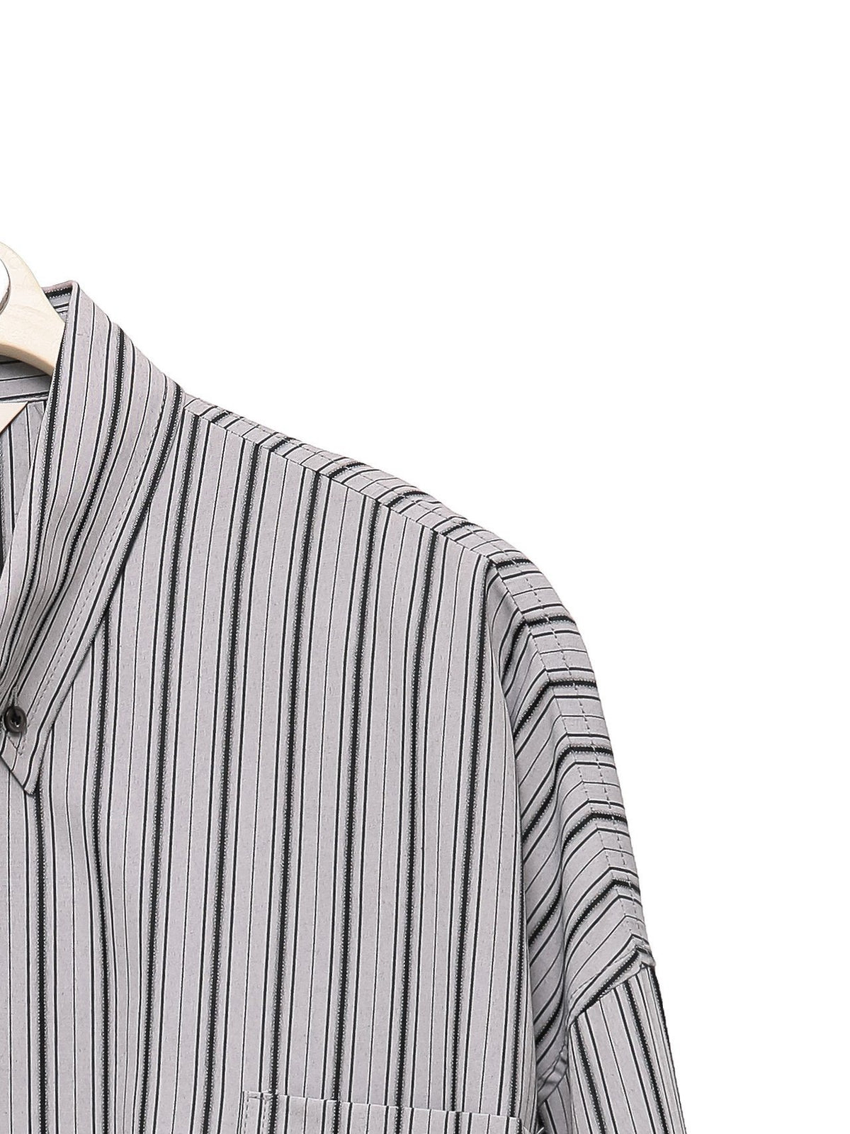 PAPERMOON Oversized Striped Pattern Pocket Button Down Shirt