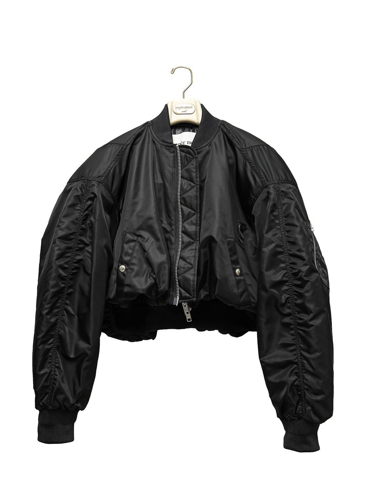 PAPERMOON Heavy Twill Nylon Cropped Balloon MA-1 Flight Jacket