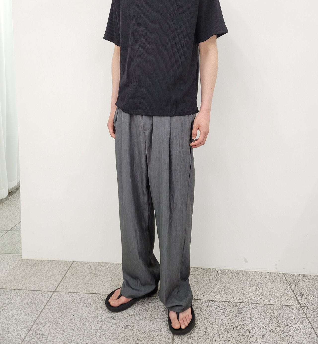 Cooling Deep-Tuck Wide Pants