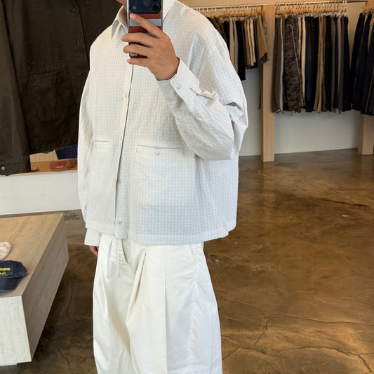 Check Drawcord Shirt Jacket