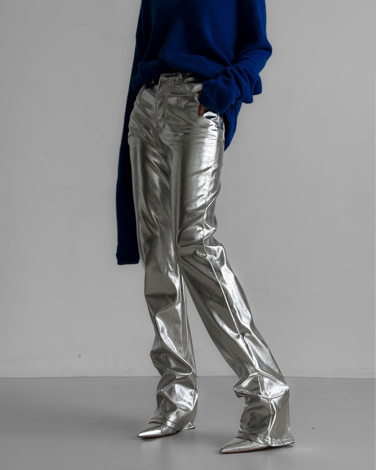 【即納】【PAPERMOON ペーパームーン】AW / Patent Vegan Leather Coated Straight Pants