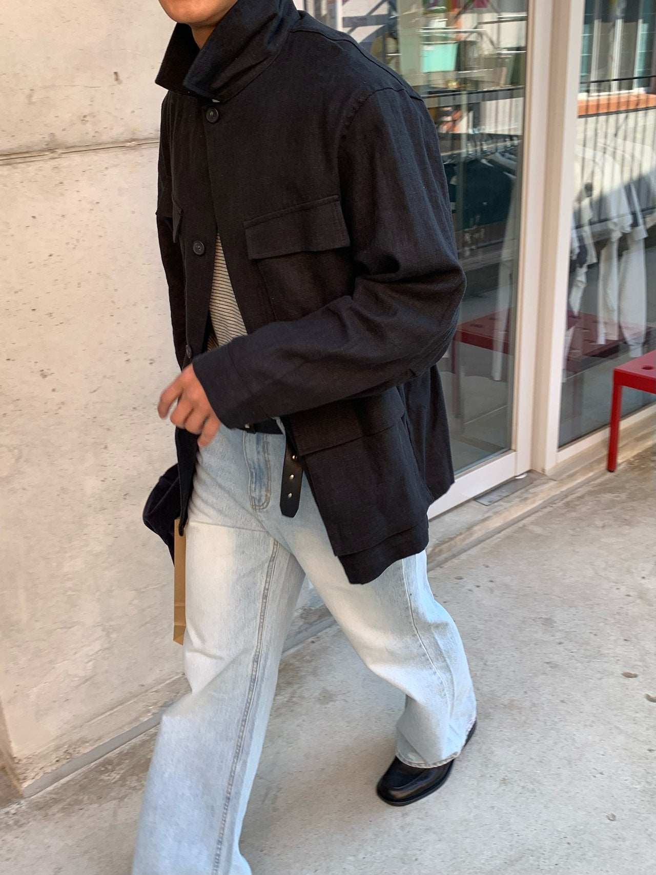 D'Air Linen Military Jacket