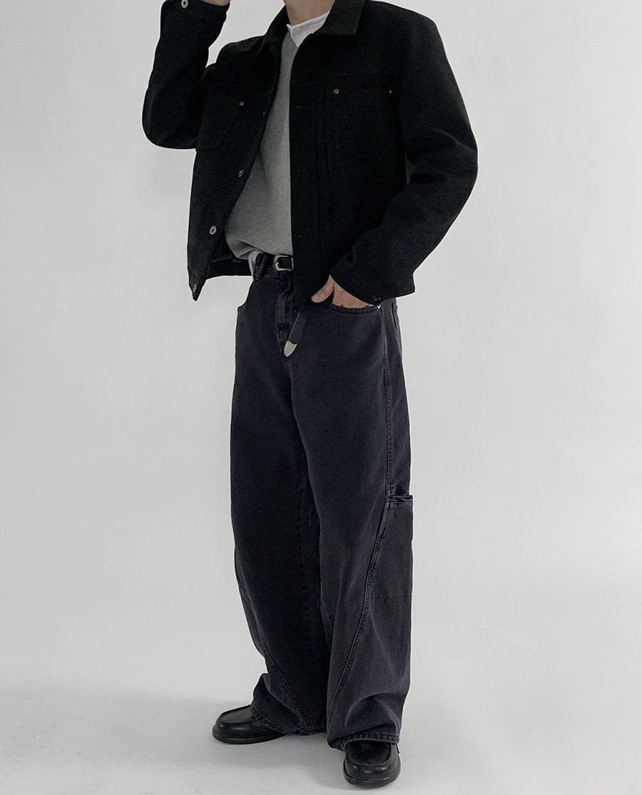 Moss Rivet Leather Trucker Jacket