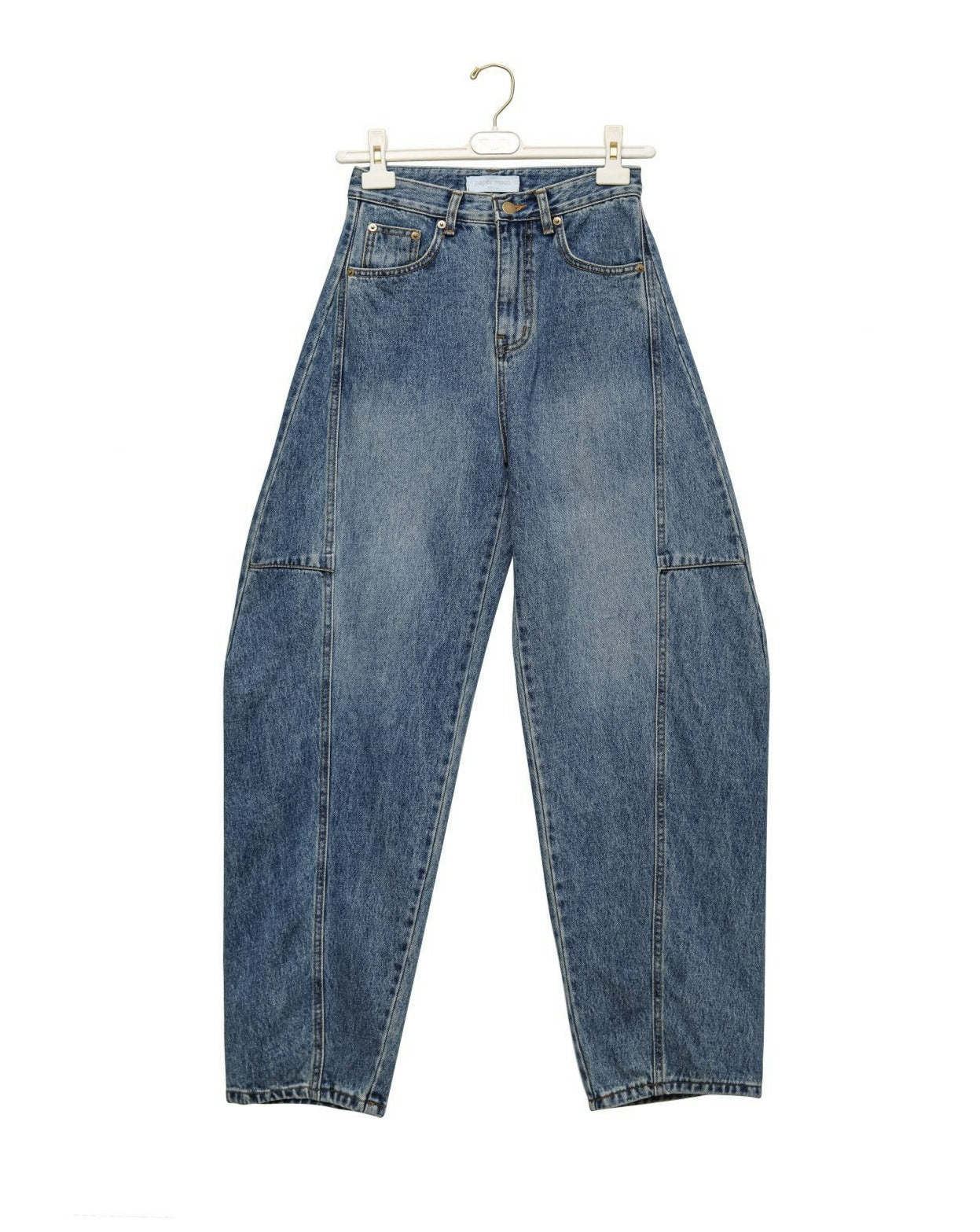 [PAPERMOON] AW / Side Stitch Detail Voulme Blue Denim Jeans