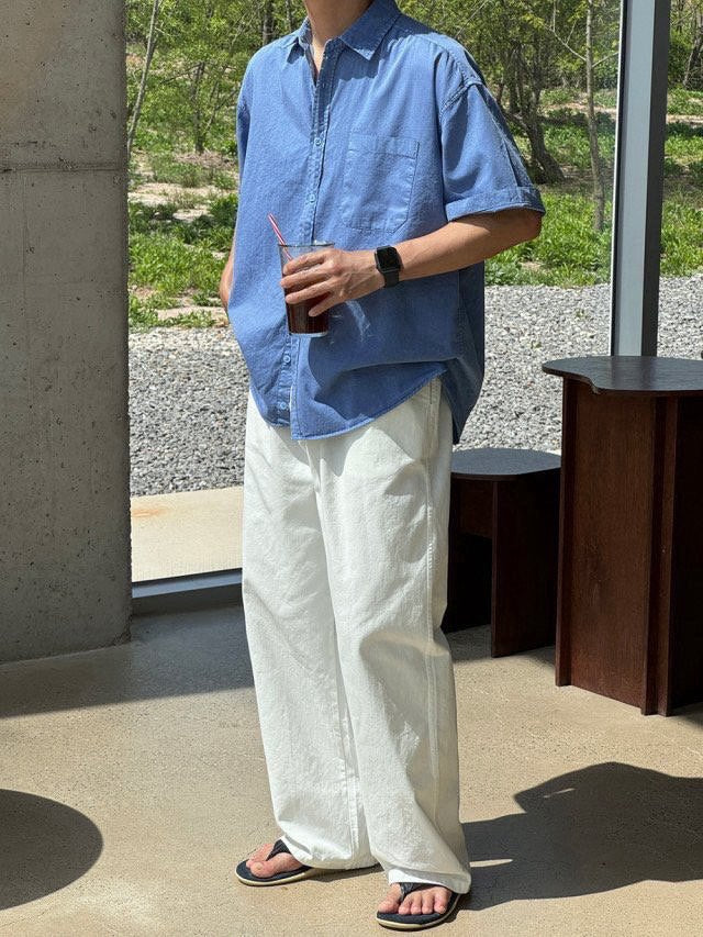 Stone Pigment Half Shirt