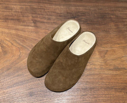 Italian Suede Leather Mule Sandals