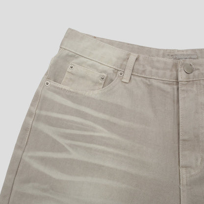 Sand Washed Wide Denim Pants
