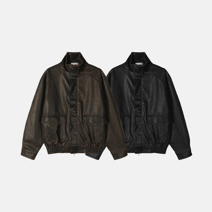 Glow Leather Blouson Jacket