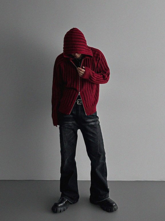 Next Wool Hooded Zip-Up Knit