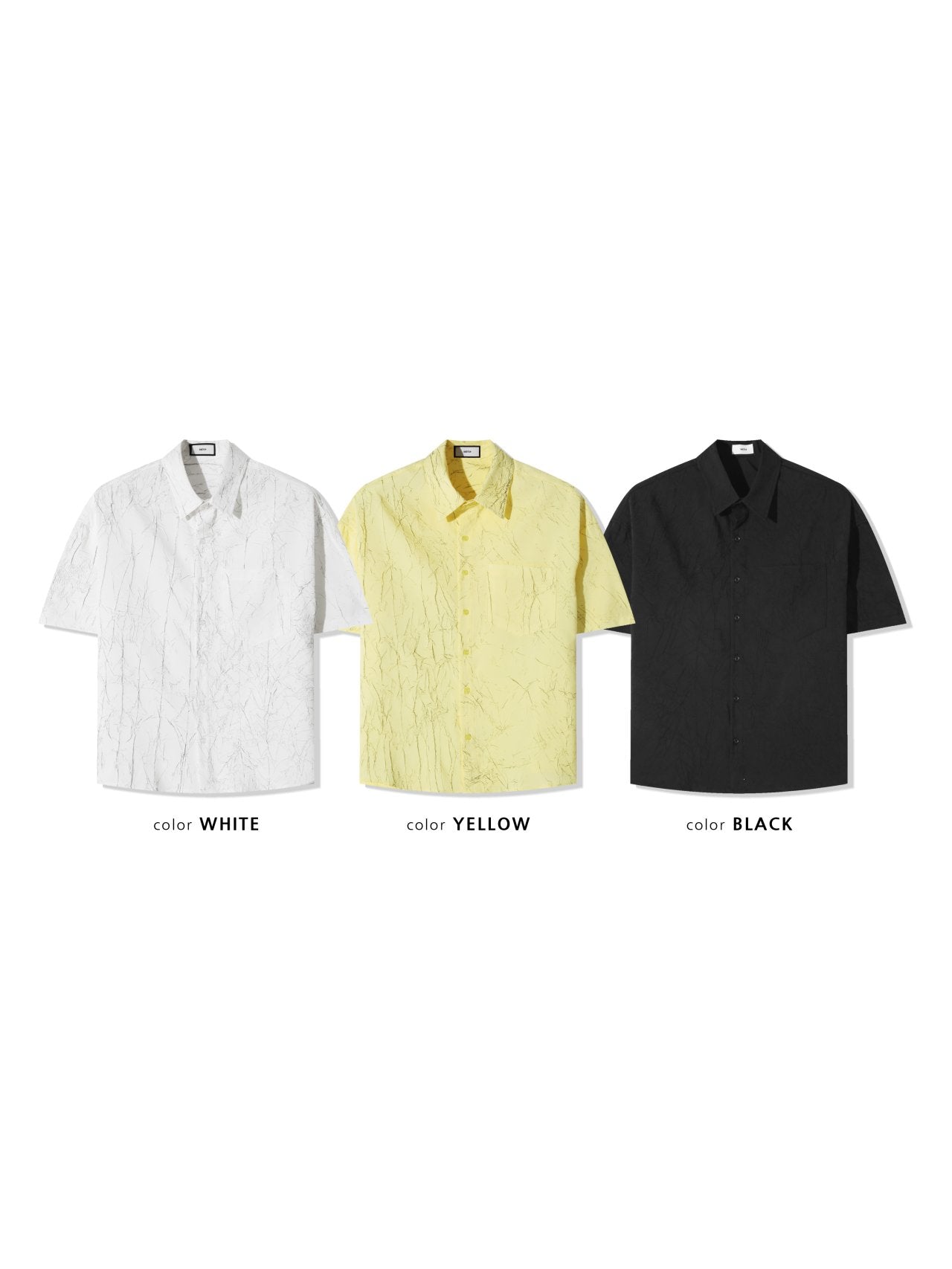 Crack Pattern Open-Collar Shirt