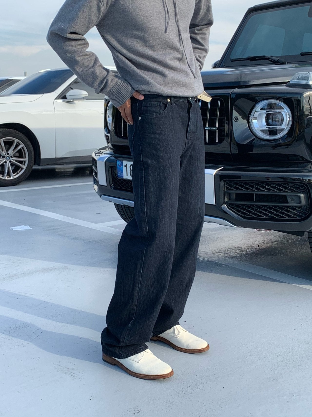 Luggage Ribbed Denim Set-up