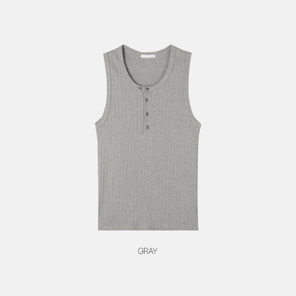Compact Rib Henley Tank