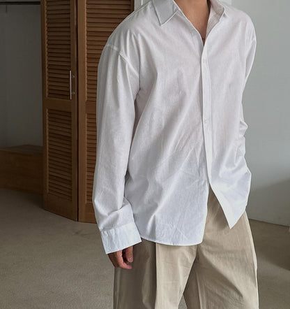 Pigment-Washed Nylon Shirt Jacket