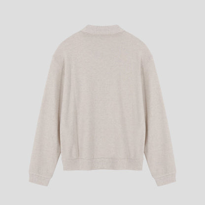 Angora Button Collar Henley Knit Tee