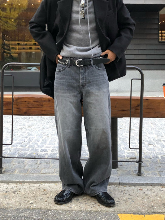 Deep Gray Brushed Denim