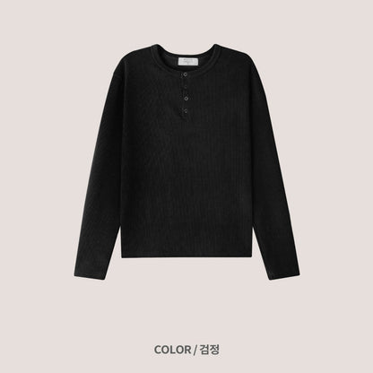 Soft Waffle Henley Long Sleeve