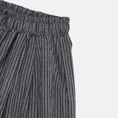 Bulky Fit Stripe Linen Pants