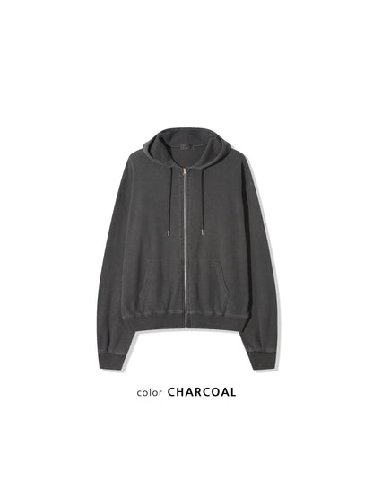 Waffle Hooded Zip-up