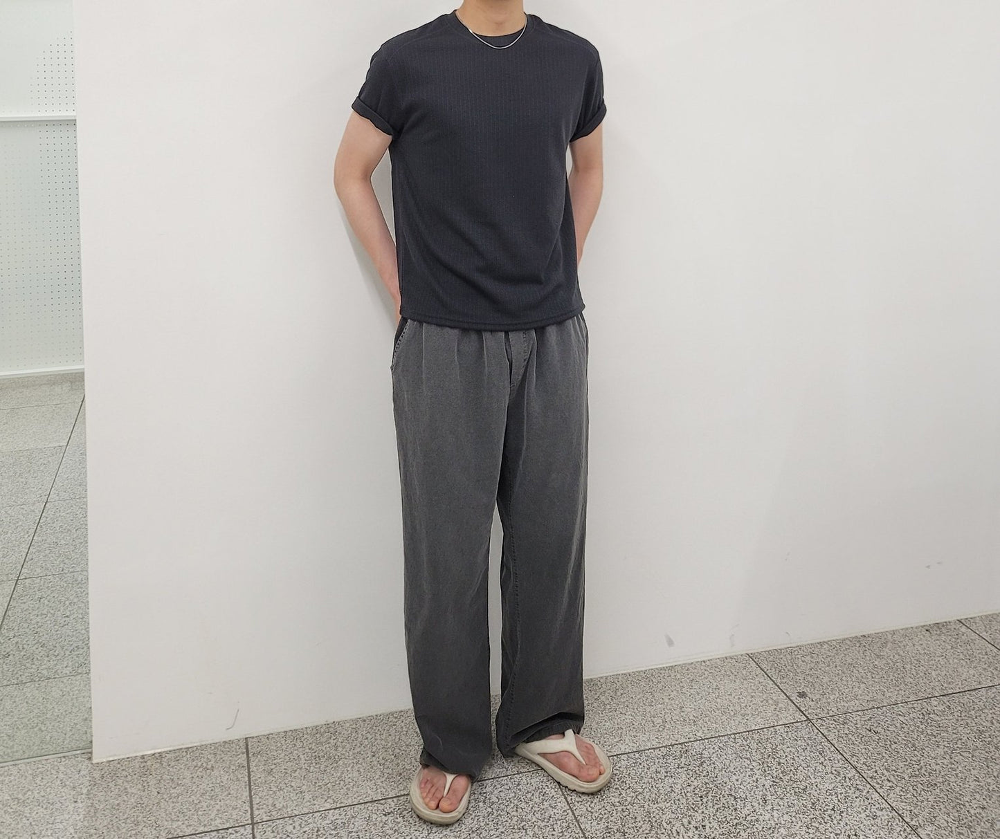 Shoulder Muscle Ribbed T-Shirt