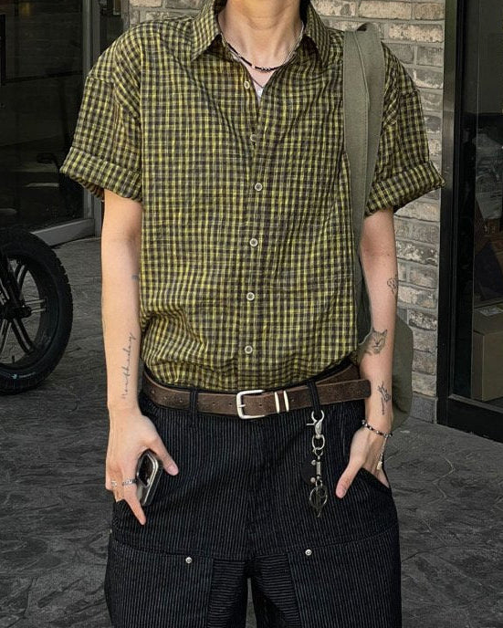 Farmer Check Half Shirt