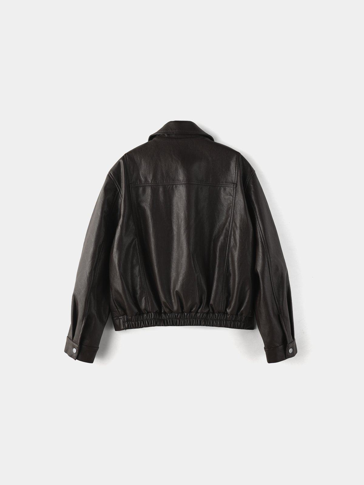 Curved Vegan Leather Jacket