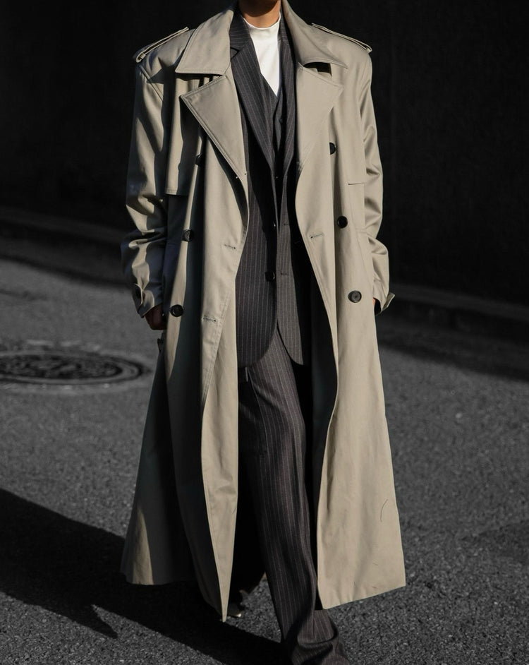 【PAPERMOON ペーパームーン】AW / Padded Detail Oversized Double Breasted Trench Coat