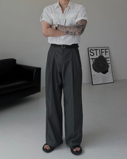 Two-Tuck Balloon Wide Slacks
