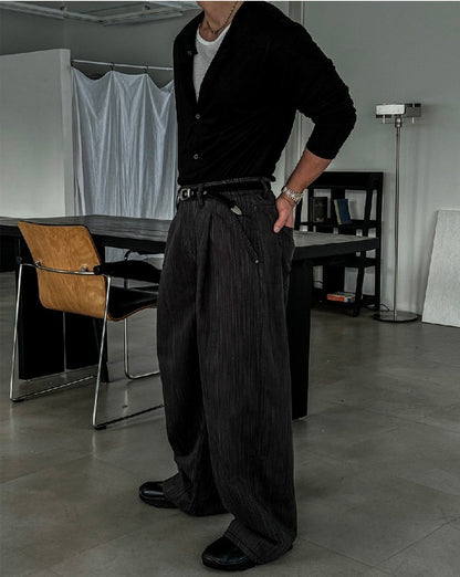 Rain Stripe Wide Pants