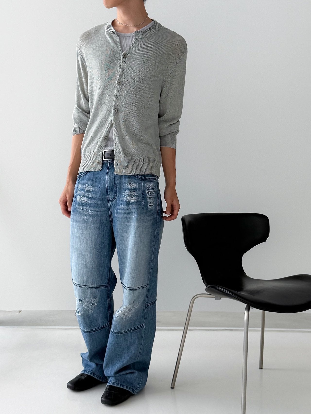 Pigment-Washed Nylon Shirt Jacket