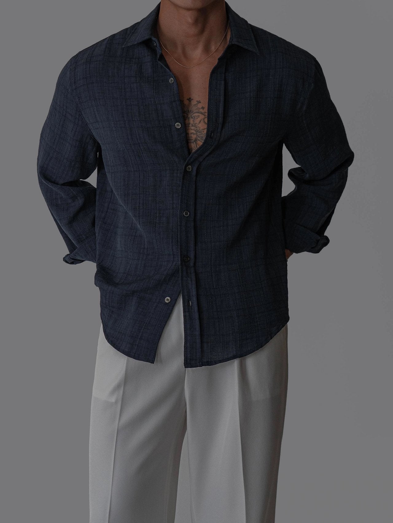 Pigment-Washed Nylon Shirt Jacket