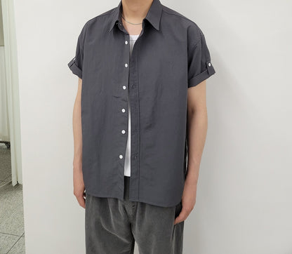 Wide Shoulder Nylon Roll-Up Shirt
