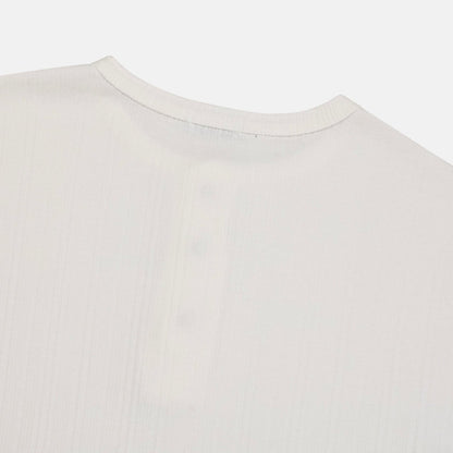 Ribbed Henley Long Sleeve Tee
