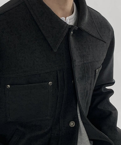 Moss Rivet Leather Trucker Jacket