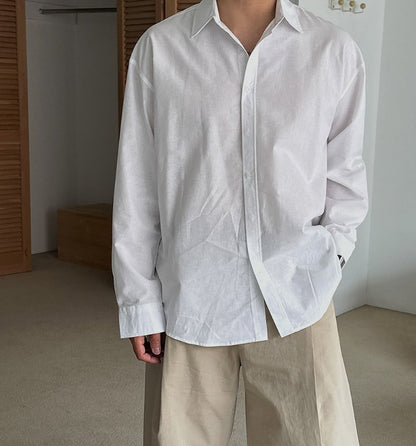 Pigment-Washed Nylon Shirt Jacket