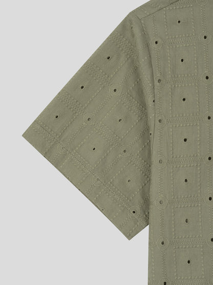 Orbit Eyelet Crop Shirt