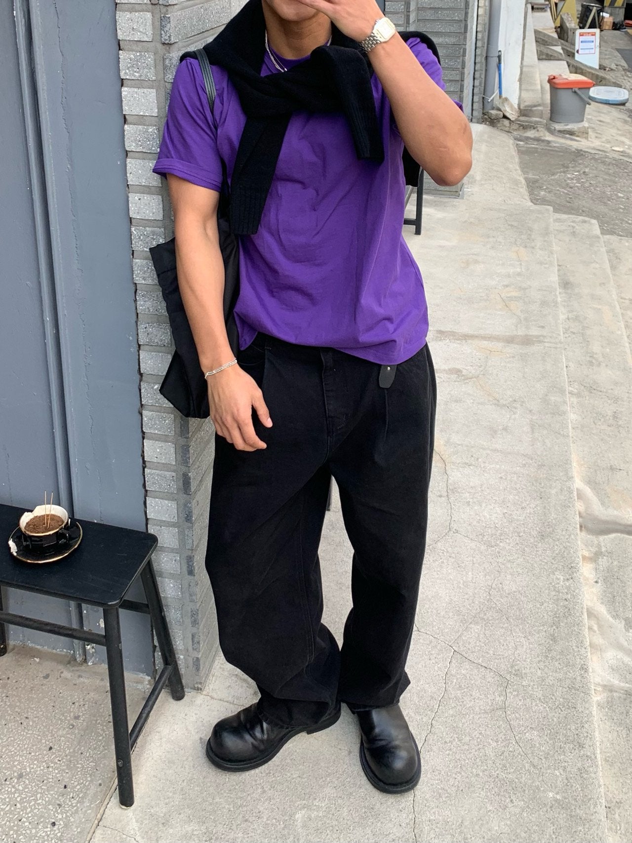 Pigment-Washed Nylon Shirt Jacket