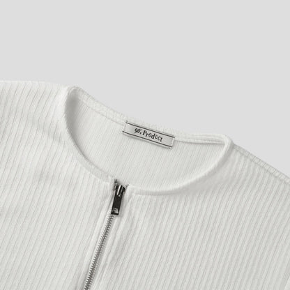 Barrel Zip Ribbed T-Shirt