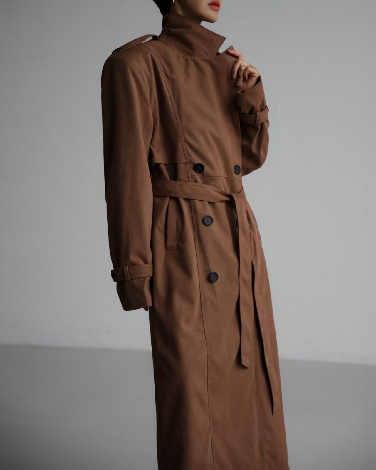 【room306 CONTEMPORARY】Suede Long Trench