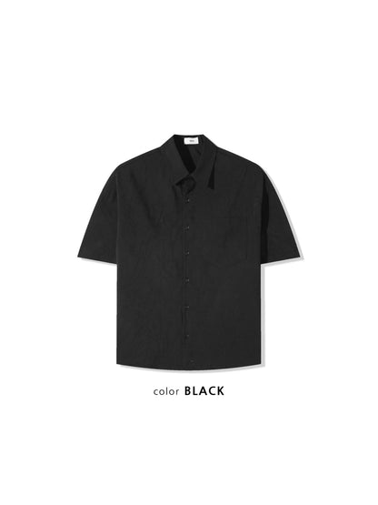 Crack Pattern Open-Collar Shirt
