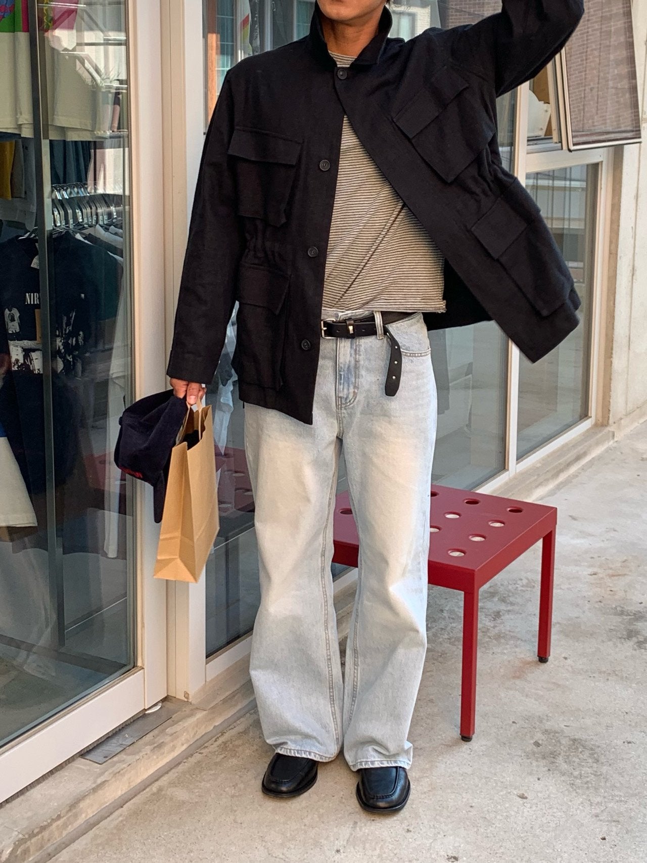 D'Air Linen Military Jacket