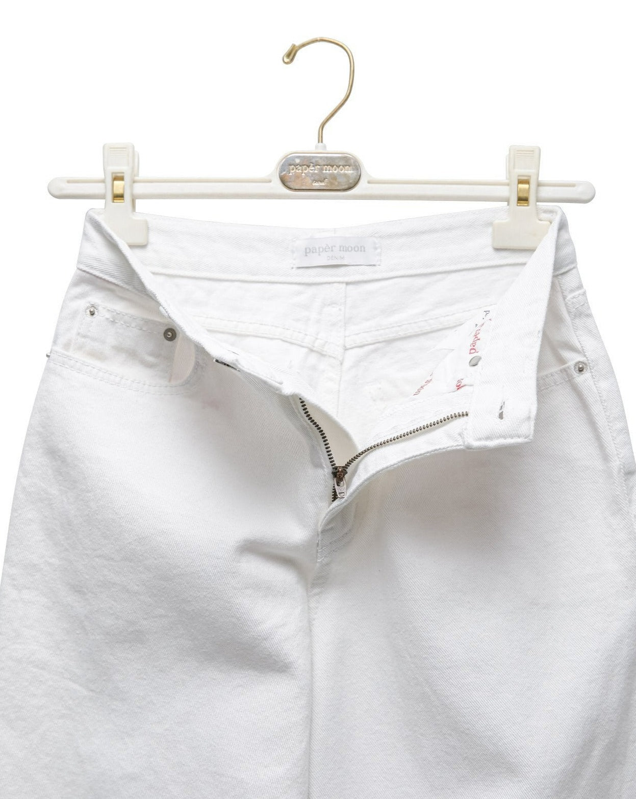 【PAPERMOON 페이퍼 문】SS / High Rise Wide Leg White Denim Pants