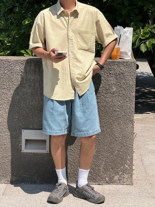 Pigment-Washed Nylon Shirt Jacket