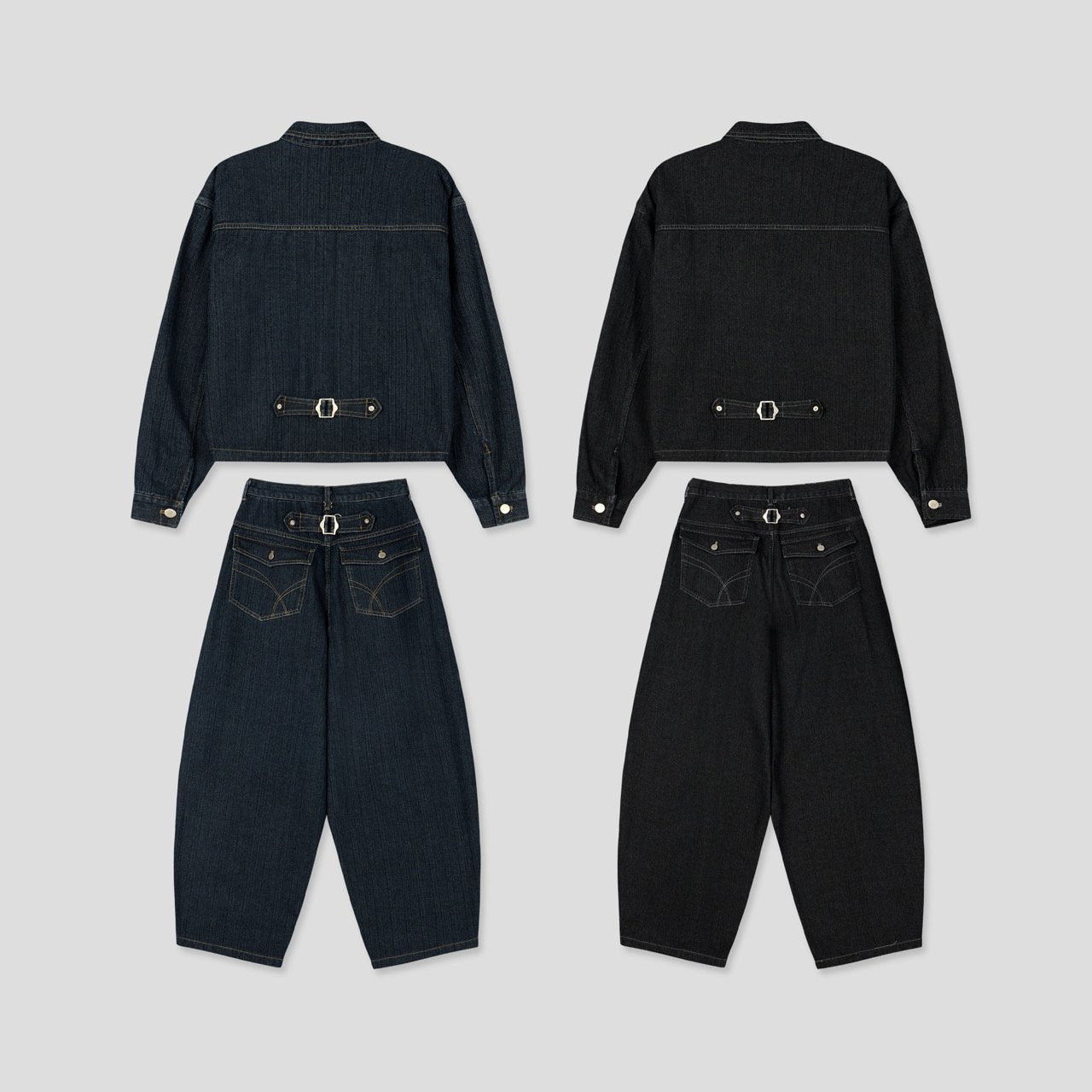 Broad-Stripe Denim Pants